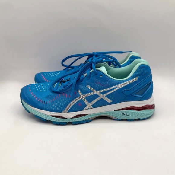 Womens 8 Asics Gel-Kayano 23 Running Shoes Blue T696N Lace Up Low Top - Picture 2 of 9